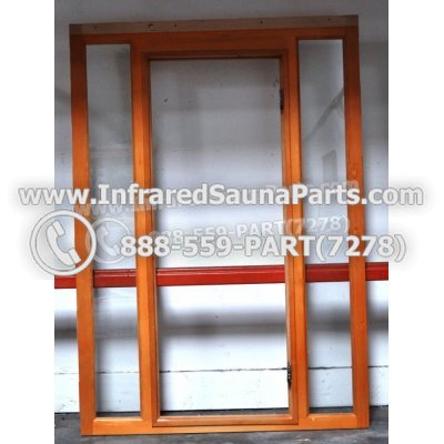 WOOD SAUNA WALLS - HEMLOCK WOOD SAUNA PANEL WITH GLASS ( 71.2" x 50" ) 1